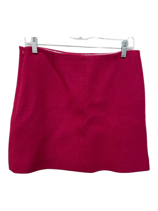 Ganni Size 40 Fuschia Pink Wool Blend Heathered Side Zip Mini Skirt Fuschia Pink / 40