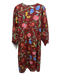 Cara Cara Size M Brick Red & Multi Cotton Floral Long Balloon Sleeve Dress Brick Red & Multi / M