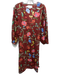 Cara Cara Size M Brick Red & Multi Cotton Floral Long Balloon Sleeve Dress Brick Red & Multi / M