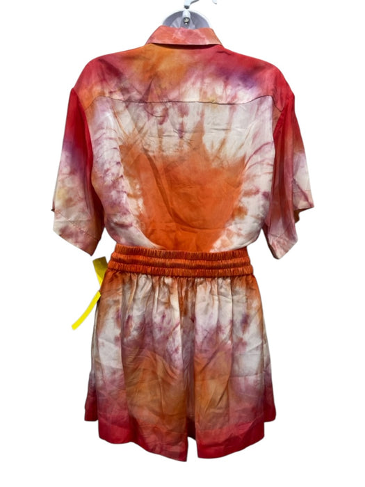 Zimmermann Size 1 Pink, Orange & White Silk Elastic & Drawstring Waist Short Set Pink, Orange & White / 1