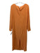 Harris Wharf London Size 42 Orange Lyocell Long Sleeve Wrinkled Wide Neck Dress Orange / 42
