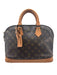 Louis Vuitton Brown & Tan Coated Canvas & Leather Top Handles Monogram Bag Brown & Tan / Medium