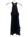 Krisa Size S Black Polyester Sleeveless Halter Neck Ruffle Mini Dress Black / S