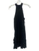 Krisa Size S Black Polyester Sleeveless Halter Neck Ruffle Mini Dress Black / S