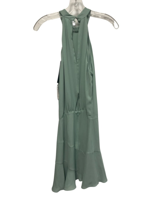Krisa Size S Mint Green Polyester Sleeveless Halter Neck Ruffle Mini Dress Mint Green / S