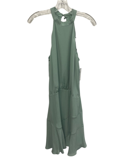 Krisa Size S Mint Green Polyester Sleeveless Halter Neck Ruffle Mini Dress Mint Green / S