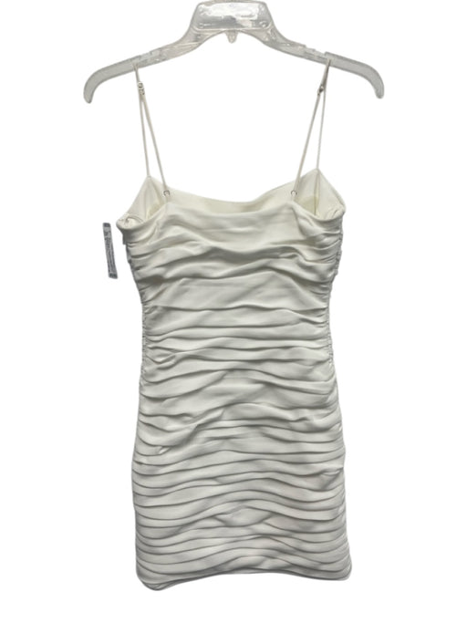 5a7 Cinq a Sept Size 4 White Triacetate & Polyester Spaghetti Strap Ruched Dress White / 4