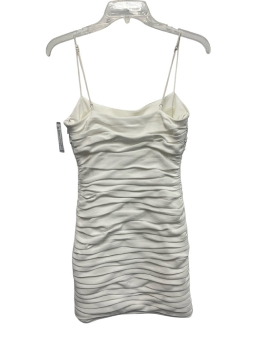 5a7 Cinq a Sept Size 4 White Triacetate & Polyester Spaghetti Strap Ruched Dress White / 4