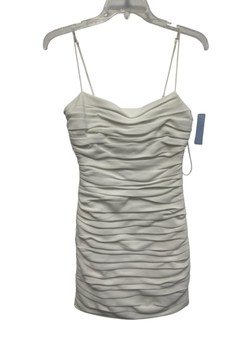 5a7 Cinq a Sept Size 4 White Triacetate & Polyester Spaghetti Strap Ruched Dress White / 4