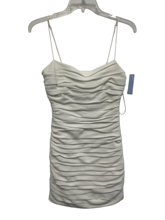 5a7 Cinq a Sept Size 4 White Triacetate & Polyester Spaghetti Strap Ruched Dress White / 4
