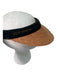 Helen Kaminski Black & Brown Raffia Visor Woven Brim Hat Black & Brown / One Size