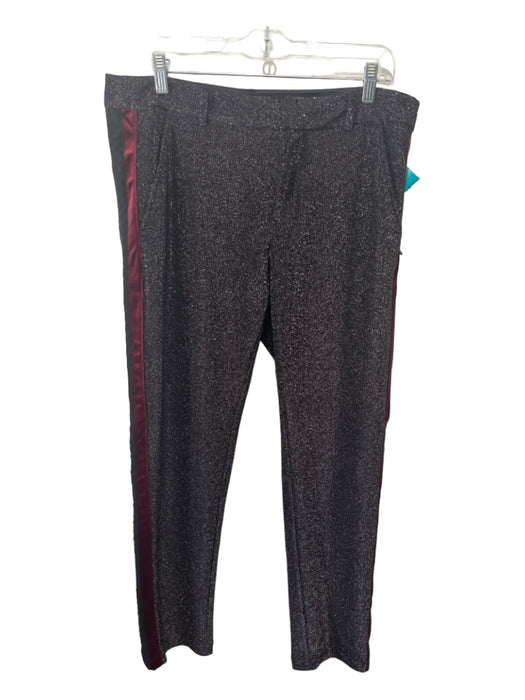 Scotch & Soda Size Large Black & Maroon Polyester Blend Shimmer Pockets Pants Black & Maroon / Large