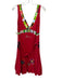 Desigual Size L red, purple, multi Cotton Floral Embroidered Floral Print Dress red, purple, multi / L