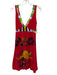 Desigual Size L red, purple, multi Cotton Floral Embroidered Floral Print Dress red, purple, multi / L