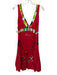 Desigual Size L red, purple, multi Cotton Floral Embroidered Floral Print Dress red, purple, multi / L