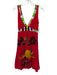 Desigual Size L red, purple, multi Cotton Floral Embroidered Floral Print Dress red, purple, multi / L