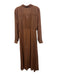 American Vintage Size L Brown & Black Polyester Long Sheer Sleeves Buttons Dress Brown & Black / L