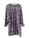 Sea New York Size XS Purple, Black & White Cotton & Silk Long Sleeve Dress Purple, Black & White / XS