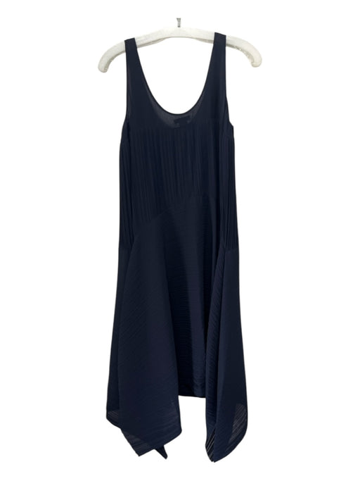 Club Monoco Size 0 Navy Polyester Sleeveless Pleated Solid Maxi Dress Navy / 0