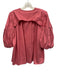 Acler Size 2 Rose Pink Cotton 3/4 Balloon Sleeve Gingham Button Up Belt Inc Top Rose Pink / 2