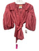 Acler Size 2 Rose Pink Cotton 3/4 Balloon Sleeve Gingham Button Up Belt Inc Top Rose Pink / 2