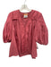 Acler Size 2 Rose Pink Cotton 3/4 Balloon Sleeve Gingham Button Up Belt Inc Top Rose Pink / 2