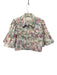Cinq a Sept Size XS White & Multi Cotton Denim Paisley Half Bell Sleeve Jacket White & Multi / XS