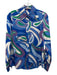 Ramy Brook Size XS Blue & Multi Polyester Long Sleeve All Over Print Top Blue & Multi / XS
