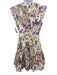 Zimmermann Size 0 White, Blue, Multi Linen Sleeveless Pleats Floral Dress White, Blue, Multi / 0