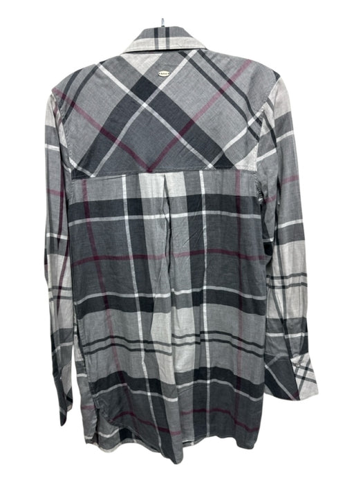 Barbour Size S Gray, White, Red Cotton Long Sleeve Tartan Plaid Tunic Top Gray, White, Red / S