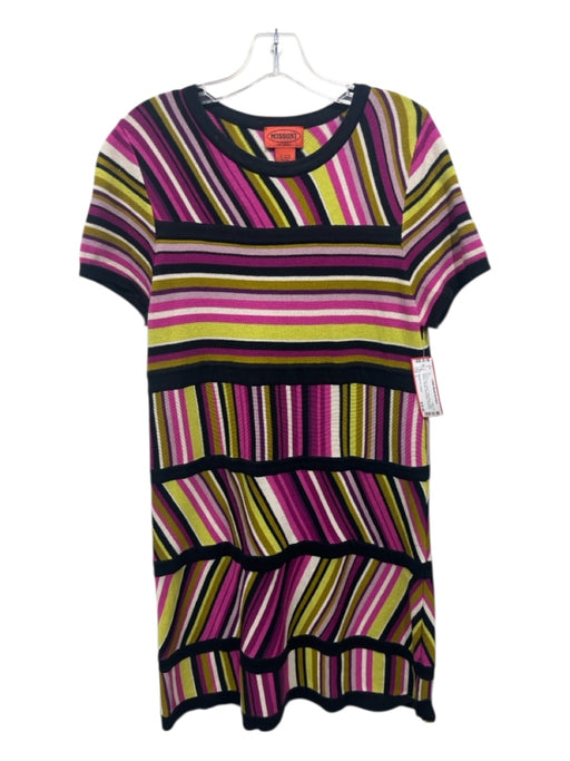 Missoni for Target Size L Black, Pink, Green Cotton Blend Short Sleeve Dress Black, Pink, Green / L