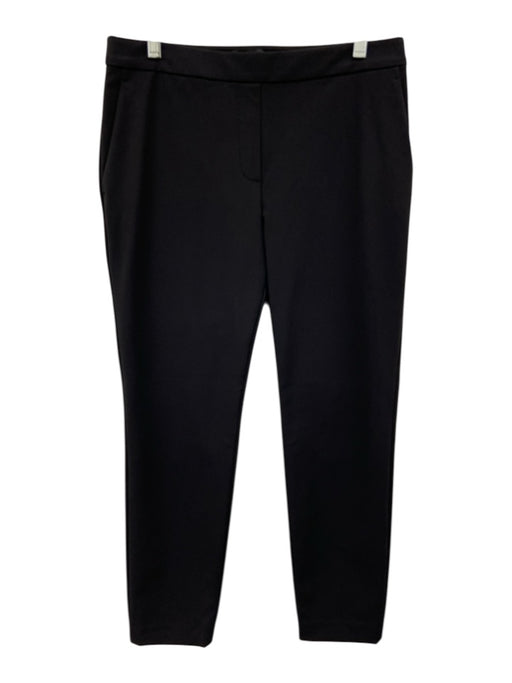 Theory Size 4 Black Nylon & Spandex Elastic Waist High Rise Slim Straight Pants Black / 4