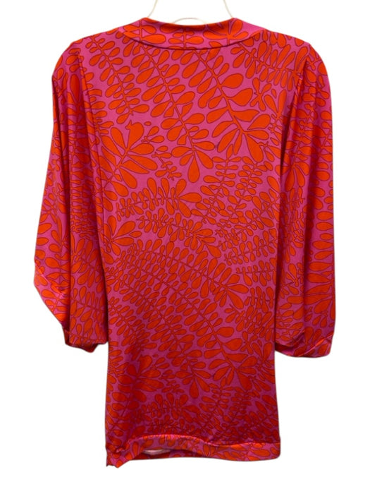 Trina Turk Size S Orange & Pink Nylon & Spandex 1/2 Sleeve Abstract Print Top Orange & Pink / S