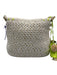 Eric Javits White, Cream, Green Raffia Magnetic  Flap Stripe Strap Bag White, Cream, Green / S