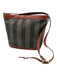 Fendi Beige, Black, Brown Leather & Canvas Stripe Zip Top shoulder strap Bag Beige, Black, Brown / S