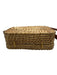 J. Crew Factory Beige & Brown Straw Woven Magnetic Clasp Crossbody Basket Bag Beige & Brown / XS/S