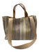 Cole Haan Beige, Green, Brown Straw Leather straps Stripe Tote Bag Beige, Green, Brown / M/L