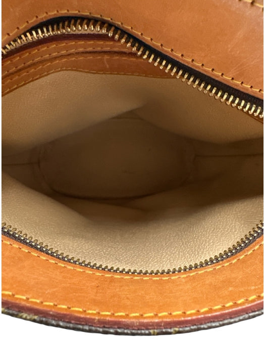 Louis Vuitton Brown & light brown Canvas & Leather Zip Top LV Monogram Bag Brown & light brown / S