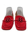 Tory Burch Shoe Size 9 Red Suede Logo Square Toe Loafers Red / 9