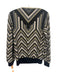 Trina Turk Size S Black, Gold, Silver Viscose Blend Long Sleeve Wide Neck Top Black, Gold, Silver / S