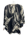 Emilio Pucci Size 8 Black, Gray, White Wool & Polyamide V Neck Short Sleeve Top Black, Gray, White / 8