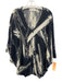 Emilio Pucci Size 8 Black, Gray, White Wool & Polyamide V Neck Short Sleeve Top Black, Gray, White / 8