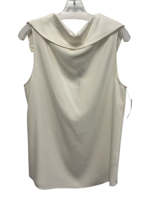 Theory Size M White Triacetate & Polyester Back Button Sleeveless Top White / M