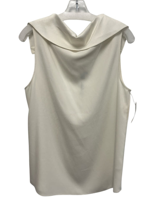 Theory Size M White Triacetate & Polyester Back Button Sleeveless Top White / M
