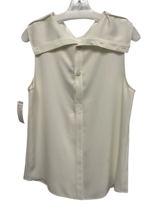 Theory Size M White Triacetate & Polyester Back Button Sleeveless Top White / M