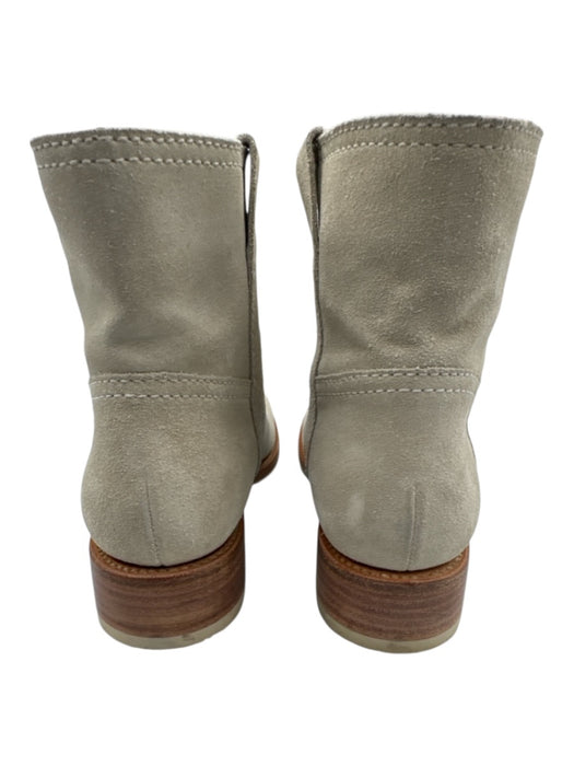 Laurence Dacade Shoe Size 40.5 Gray Beige Leather Stacked Heel Round Toe Booties Gray Beige / 40.5