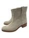 Laurence Dacade Shoe Size 40.5 Gray Beige Leather Stacked Heel Round Toe Booties Gray Beige / 40.5