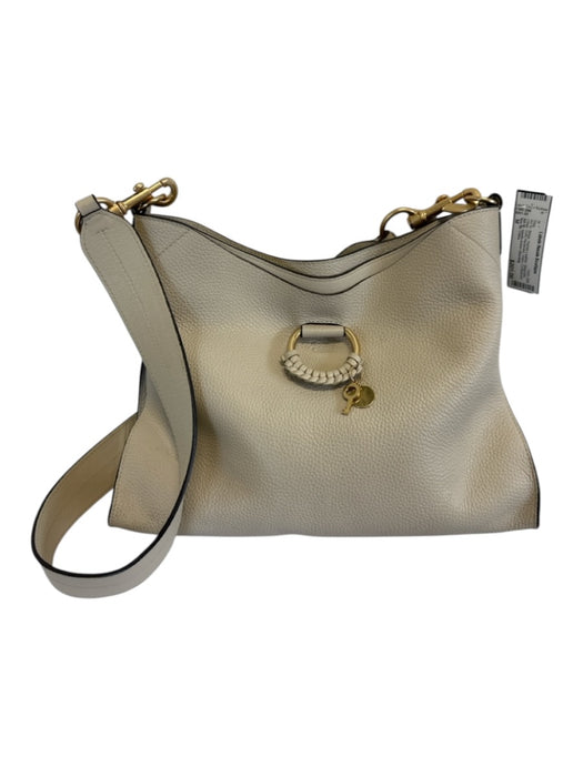 See By Chloe Beige Pebble Leather Magnetic Clasp Gold Hardware Hobo Bag Beige / M