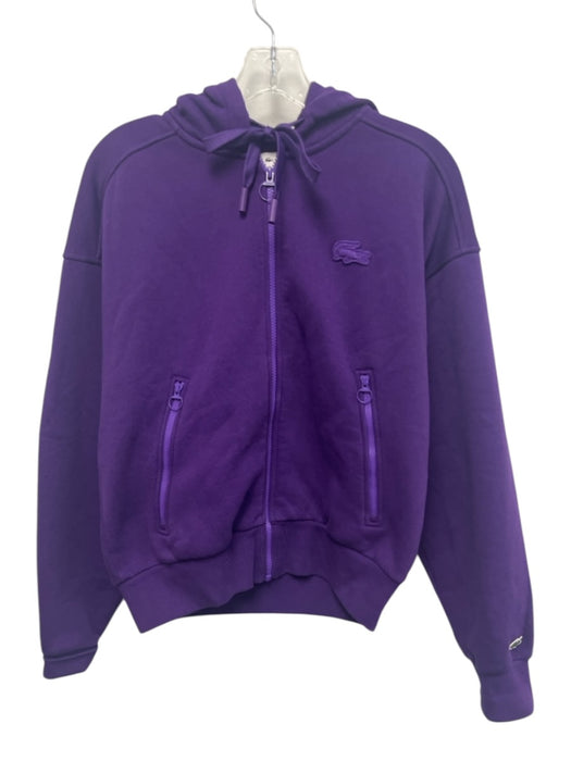 Lacoste Size 40/36 Purple Cotton & Polyester Zip Up Hoodie Sweatpants Pant Set Purple / 40/36