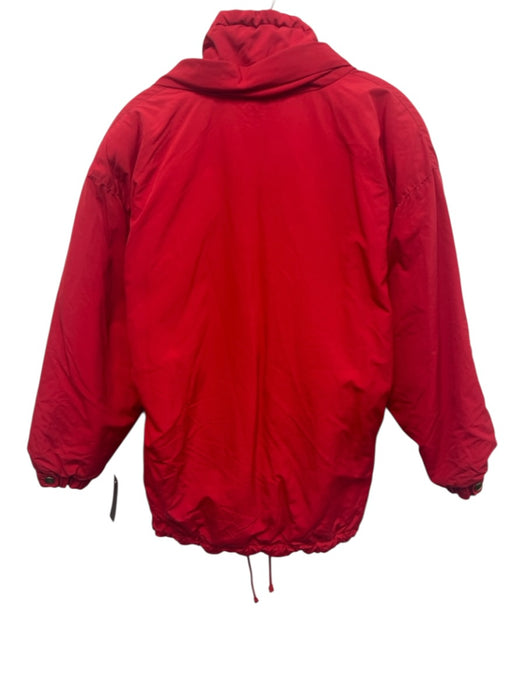 Bogner Size 8 Red Nylon Hood Zip Up Gold Hardware Windbreaker Jacket Red / 8